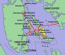 Map of the Gulf Islands